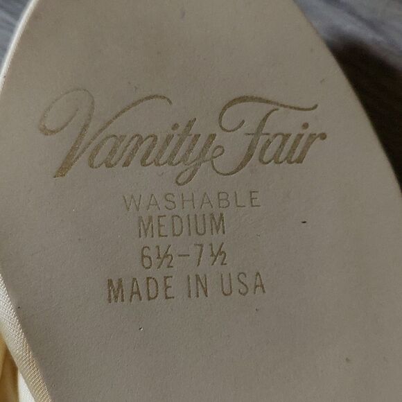 Vintage  Vanity Fair ivory slippers  Sz M  Sz 6.5-7.5 - Picture 6 of 6